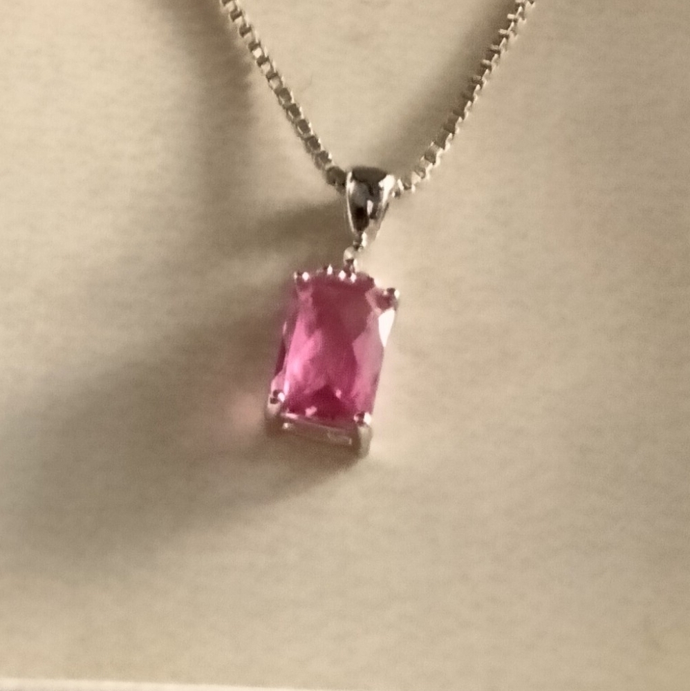 Pink sapphire necklace